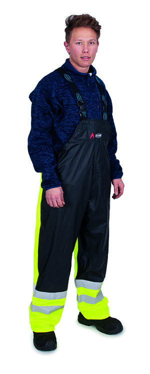 HANDI  REGNBUKSE 4XL GUL/SORT SYNLIGHET